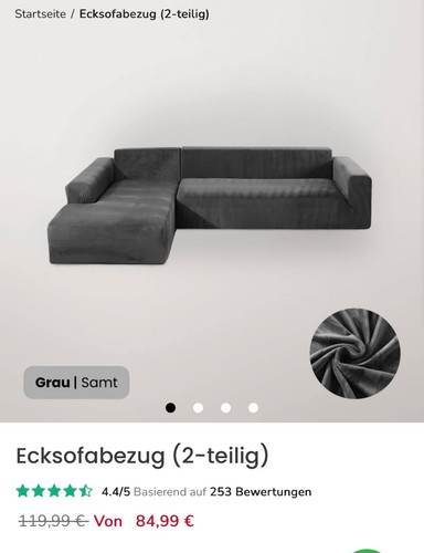Samt ecksofabezug - samt,