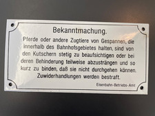 Emaillie Schild Eisenbahn