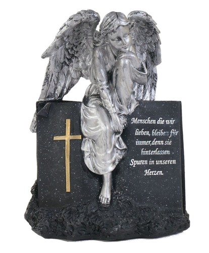 Grab spruchstein engel sitzend - engel,