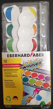 EberhardFarber Deckfarbkasten Malkasten WINNER 12er inklusiv Deckweiß Pinselfach