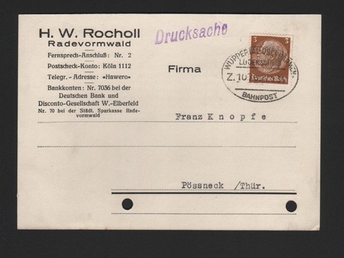 Radevormwald postkarte 1934 - postkarte,