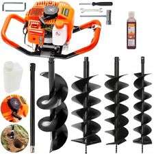 Erdbohrer Erdlochbohrer 5,2 PS  Benzin Pfahlbohrer Erdbohrgerät 3x Bohrer B-WARE