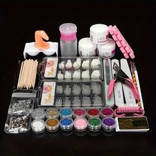 Komplett Nagelstudio Set–Profi Nagelkunst Starterpaket mit Tools & Dekorationen