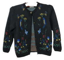 Astrifa Tracht Strickjacke Trachtenjacke Damen Merino schwarz Natur Motive Gr 38