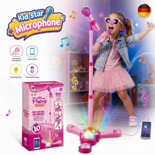 Kinder mikrofon rosa ständer - rosa,