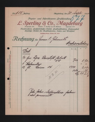 Magdeburg rechnung 1910 l - rechnung,