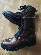 Tom Tailor Denim Stiefeletten/Boots Gr.38 Braun-Bronze Lack