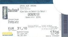 Herbert Grönemeyer Open Air 2004 - Konzertticket vom 17.06.2004 Hannover #3607