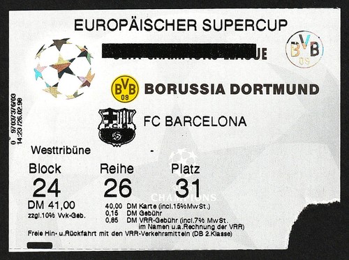 Ticket 1997 borussia - 1997, |