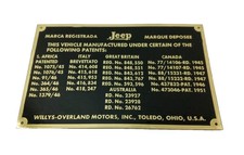 Willys Jeep Motordaten Nummernschild Messing | Passend für