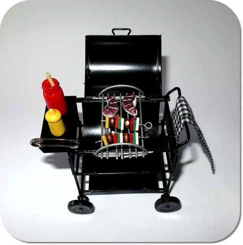 Miniatur grill grillwagen mit - grillwagen,