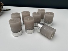 SALE! PTMD 8er Set Mini Kerzen 4x4x6 cm Rustic Stumpenkerze XS alt grau Hygge