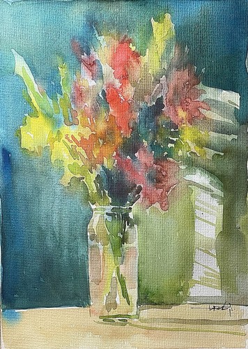 Original unikat aquarell - original,