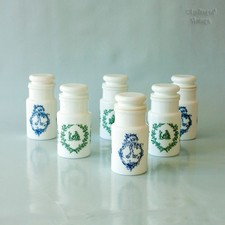 Milchglas Gewürzgläser Italienisch Vintage Toile Design, 6er Set