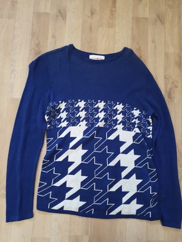 Blau weißer pullover damen - weißer,