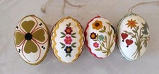 3 (4) alte Ostereier Borte kunstvoll selten 