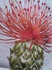 Stoffrest Leinen bestickt