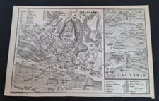 Original 1877 antike Landkarte