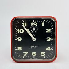 Peter Wecker Tischuhr alarm clock rot mechanisch Space Age Design Vintage