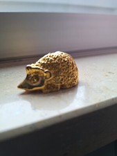 Igel goldfarben - massiv Metall - Vintage - Dekofigur - Höhe ca 2 cm
