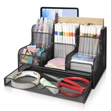 Black Mesh Desk Organizer