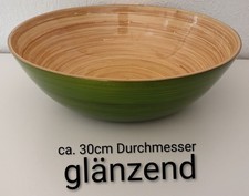 Obstschale Obstkorb Schale Schüssel Dekoschale Deko Grün Glänzend Bambus