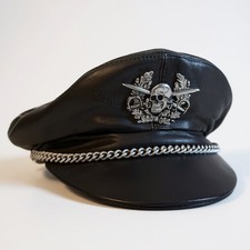 Vintage Schwarze Lederkappe