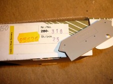 Wago Endplatte Trennwand Abschluss Zwischenplatte 280-316 Grau NEU, 25St.