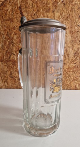 Alter glas bierkrug - glas-bierkrug, oberbräu