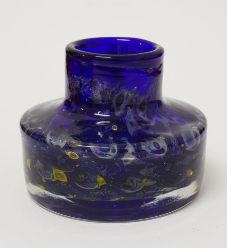 Eisch flache glas vase - glas, blau