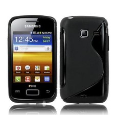 Design TPU Silikon Case Black f Samsung Galaxy Y Duos S6102 Schutz Hülle Tasche