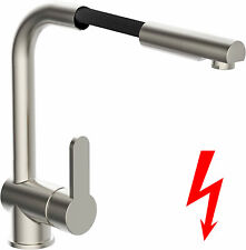 Niederdruck Küchenarmatur rausziehbarer Brause Edelstahloptik Wasserhahn B-Ware