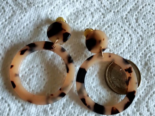 Ohrclips braun beige leo - ohrclips,