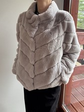 Damen Mantel Jacke Chinchilla grau Echtpelz Neu Winter Kollektion 2025
