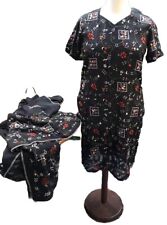 Salwar Dupatta Indien Pakistan 2-teilig schwarz bunt bestickt Bollywood Kleid