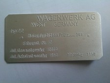 Typenschild Schild für VW Bus