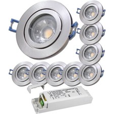 12 Volt  | Bad Einbaustrahler IP44 | 3Watt  | MCOB LED  | Rund | LED Trafo dabei
