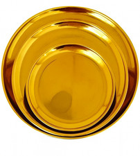 Edelstahl vergoldet rund