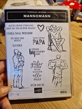 Stampin Up Stempelset Mannomann, Deutsche Sprüche Zeichnungen