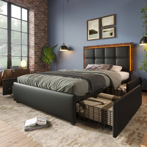 Doppelbett led polsterbett - doppelbett,