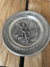 Zinnteller, Wandteller, Motiv „Winter“, Schwere Qualität 