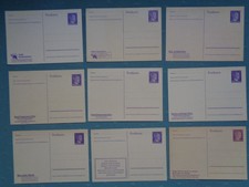 Deutsches Reich, 9 Ganzsachen, P 312 mit allen 9 Zudrucken  komplett postfrisch