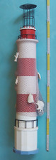 Deko - Leuchtturm massiv Holz groß = 90cm