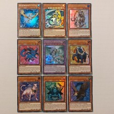 Alle 7 Kristallungeheuer + Regenbogendrache + Fusion 9 Karten Ultra Rare deutsch