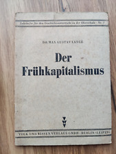 Altes Lehr -Heft: Dr. Max Gustav Lange - Der Frühkapitalismus 1947