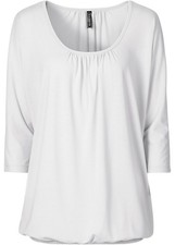 Damen Oversize-Shirt umspielt die Figur mit Fledermausärmeln Gr. 36/38 Weiß Neu*