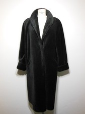 PETER HAHN Damen Echt Pelz Alpaka Mantel Pelzmantel Teddy Dunkel Braun 42/44