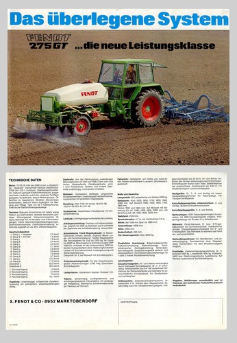 Fendt geräteträger 275 - fendt,