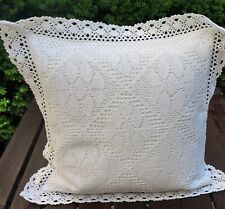 Kissen Nostalgie 40x40cm Häkelspitze weiß Kissenhülle Kissenbezug Baumw/Poly 999