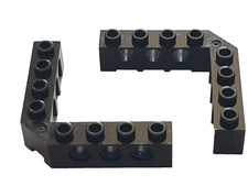 2 x LEGO Technik Lochbalken Winkel 5x5 #32555 schwarz
